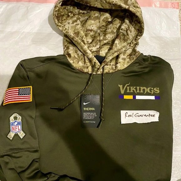 Nwt MEDIUM 100% Nike 2017 Minnesota Vikings Salute To Service